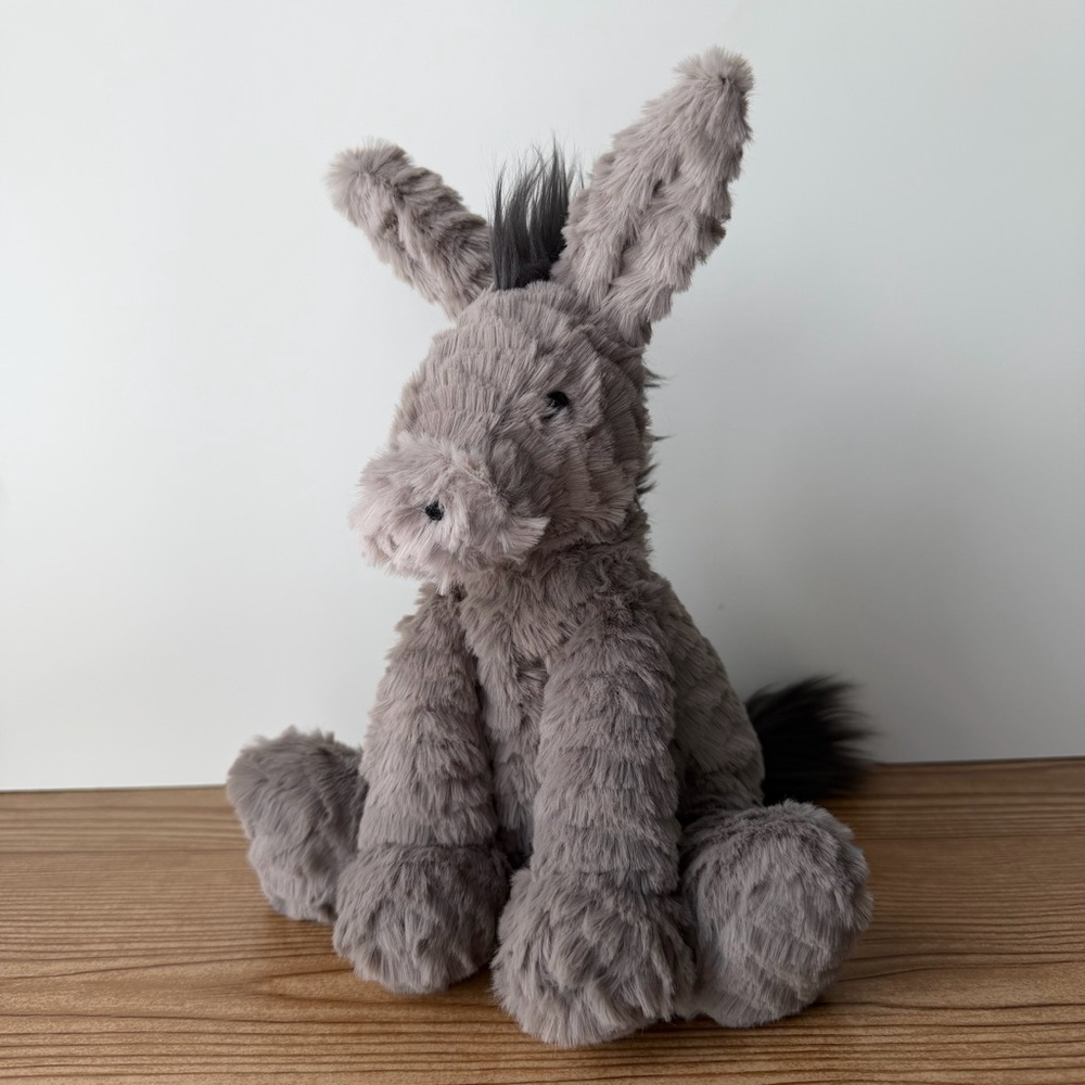 Jellycat Medium Fuddlewuddle Donkey Retired Rare HTF Plush Stuffed Animal NWT